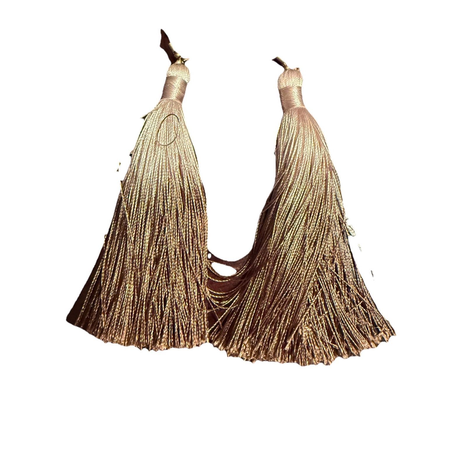 Fashion Womens Fringe Tassel Earrings Silky Ombr Hook Lightweight Feather Brown